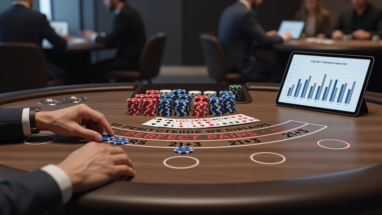 Grafische Darstellung von Bankroll-Verteilung und Varianzkurven bei Blackjack Side Bets