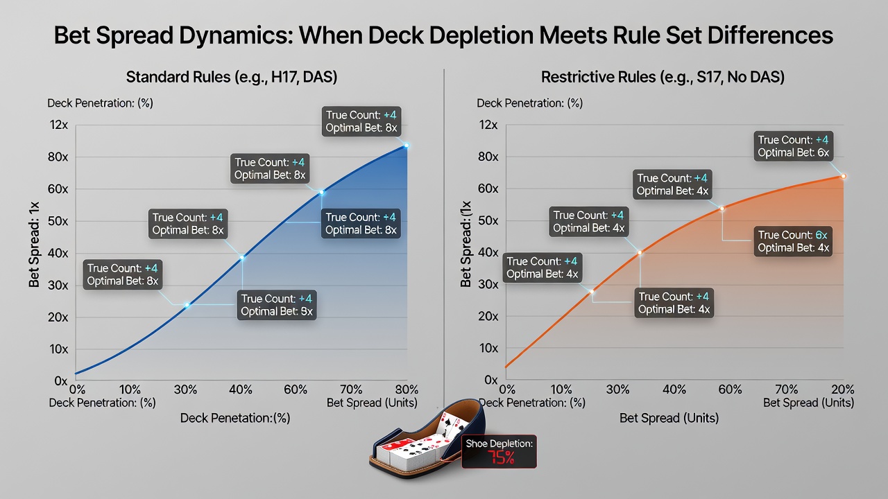 Analyse der Bet-Spread-Ratios im Kontext von Deckverbrauch und spezifischen Blackjack-Regeln