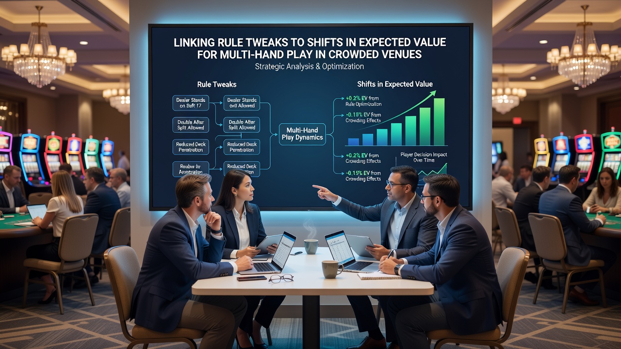 Grafik veranschaulicht EV-Verschiebungen bei Multi-Hand-Spiel unter verschiedenen Regeln