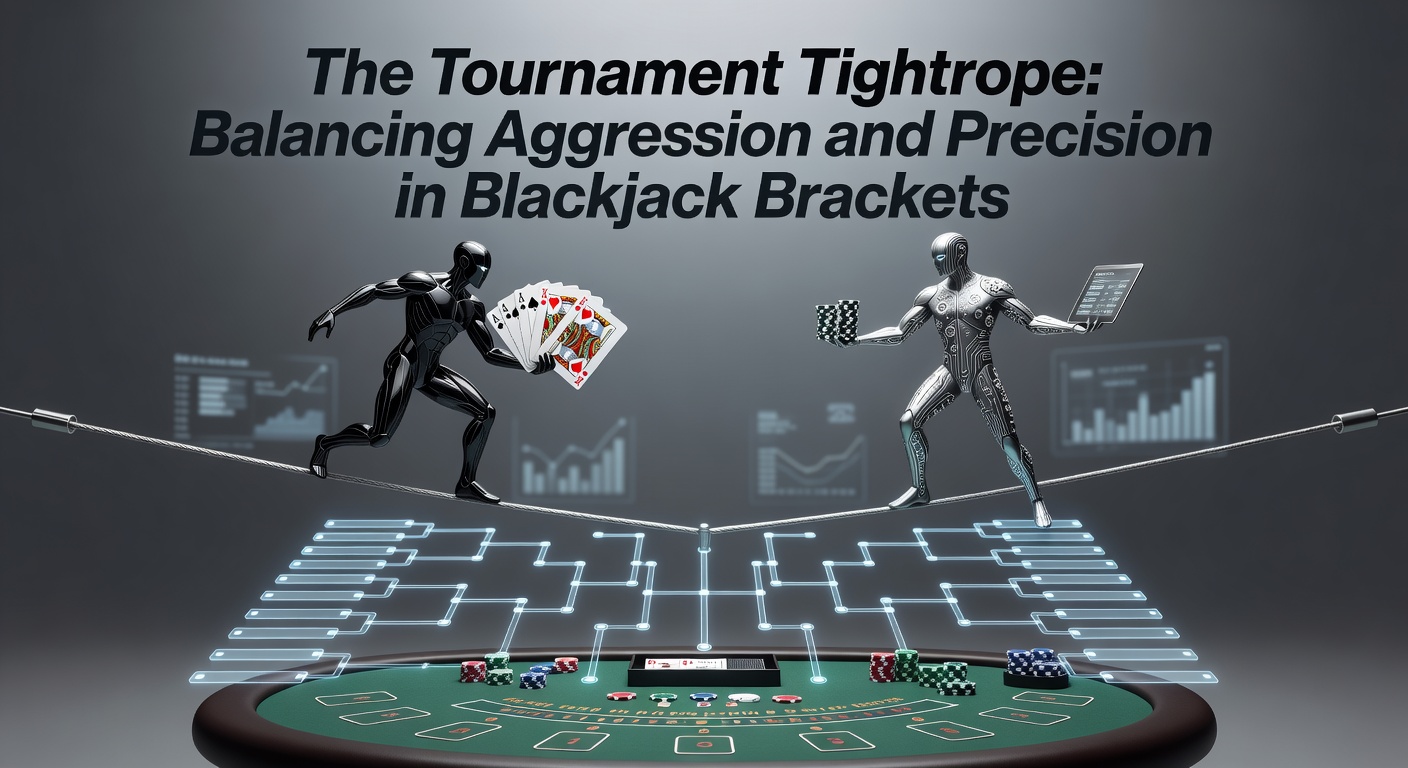Grafik, die die Balance zwischen aggressiven Bets und präziser Basic Strategy in einem Turnierchart darstellt
